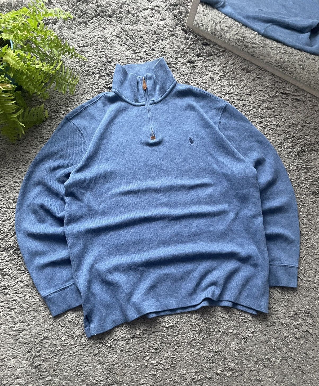 Polo Ralph Lauren × Vintage 00s Polo Ralph Lauren 1/3 Zip Sweatshirt Streetwear Luxury Size US M / EU 48-50 / 2 - 2 Thumbnail