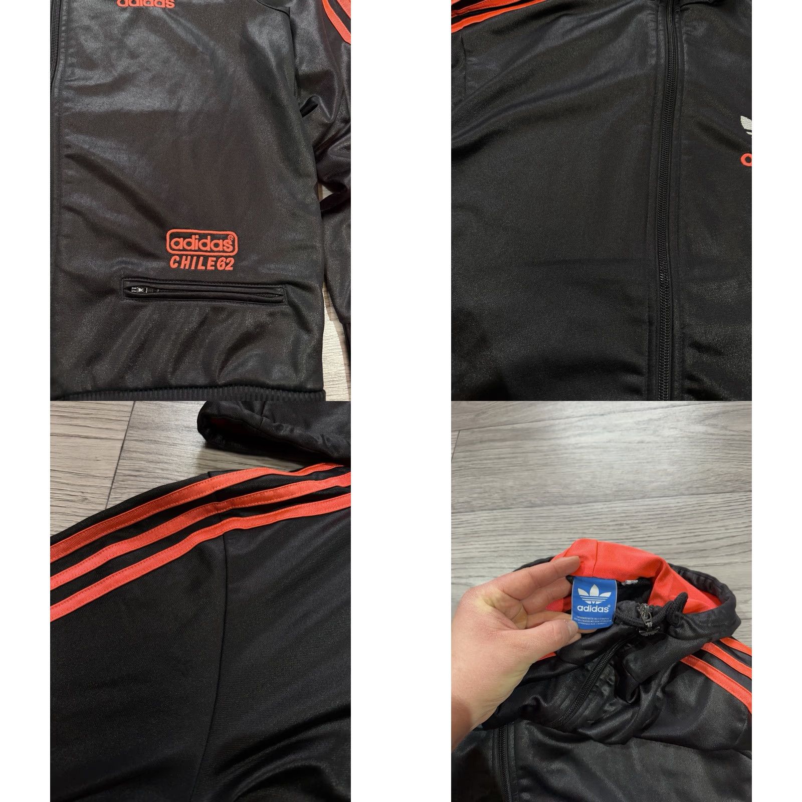 Adidas Adidas Chile 62 Hooded Big Trefoil FIrebird Track Jacket Black Mens XS Jacket Track Zip XS Black Mens Size US XS / EU 42 / 0 - 8 Thumbnail