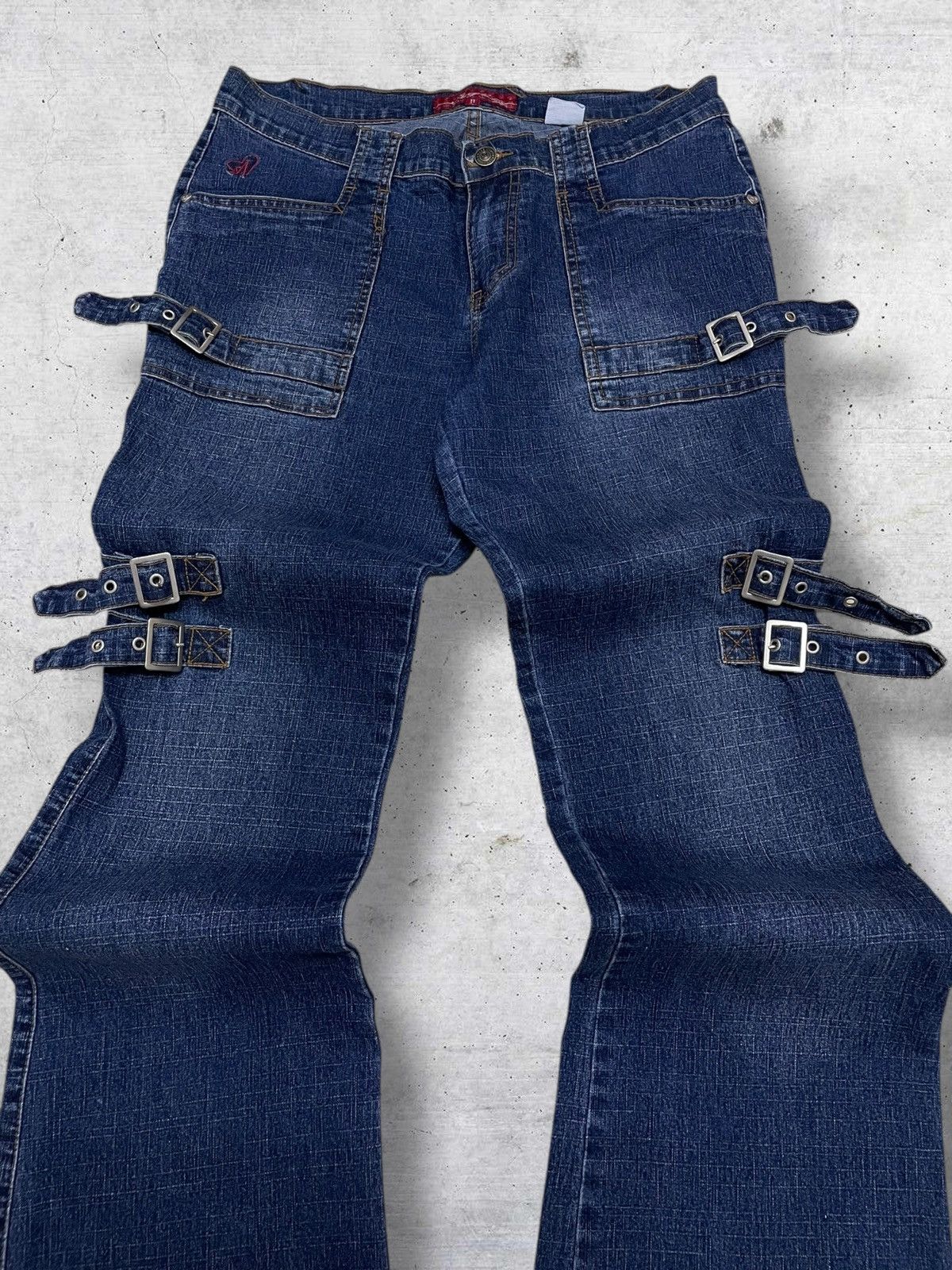 Hysteric Glamour VINTAGE ANGELA JAPAN 90S OG DESIGNER BONDAGE FLARED DENIM Size US 32 / EU 48 - 4 Thumbnail