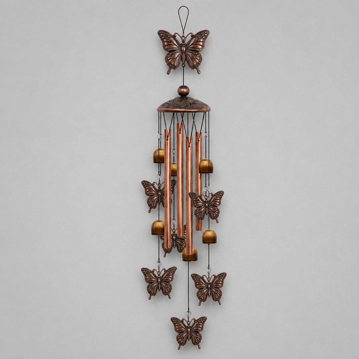 Metal Iron Art Wind Chime - Butterfly in Brown, Men's