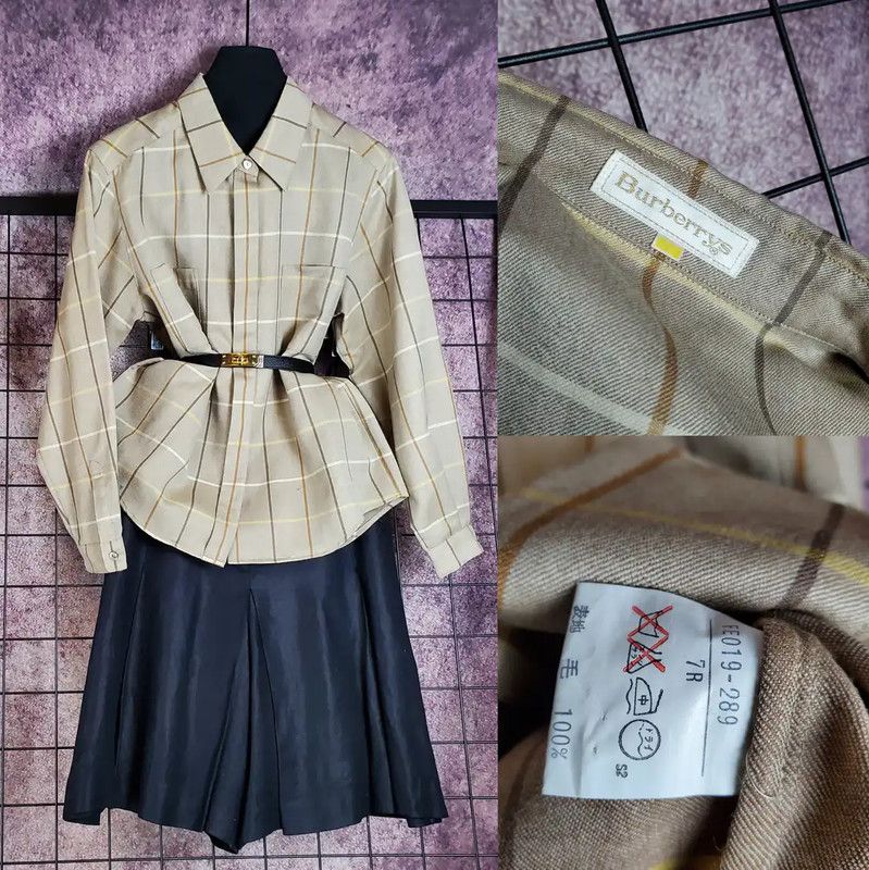 Burberry Burberry Beige Wool Long Sleeve Shirt Size M / US 6-8 / IT 42-44 - 1 Thumbnail