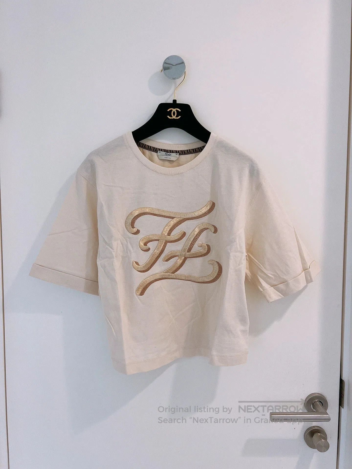Fendi FENDI Beige Double F Short Sleeve T-Shirt. Size US XS / EU 42 / 0 - 1 Thumbnail