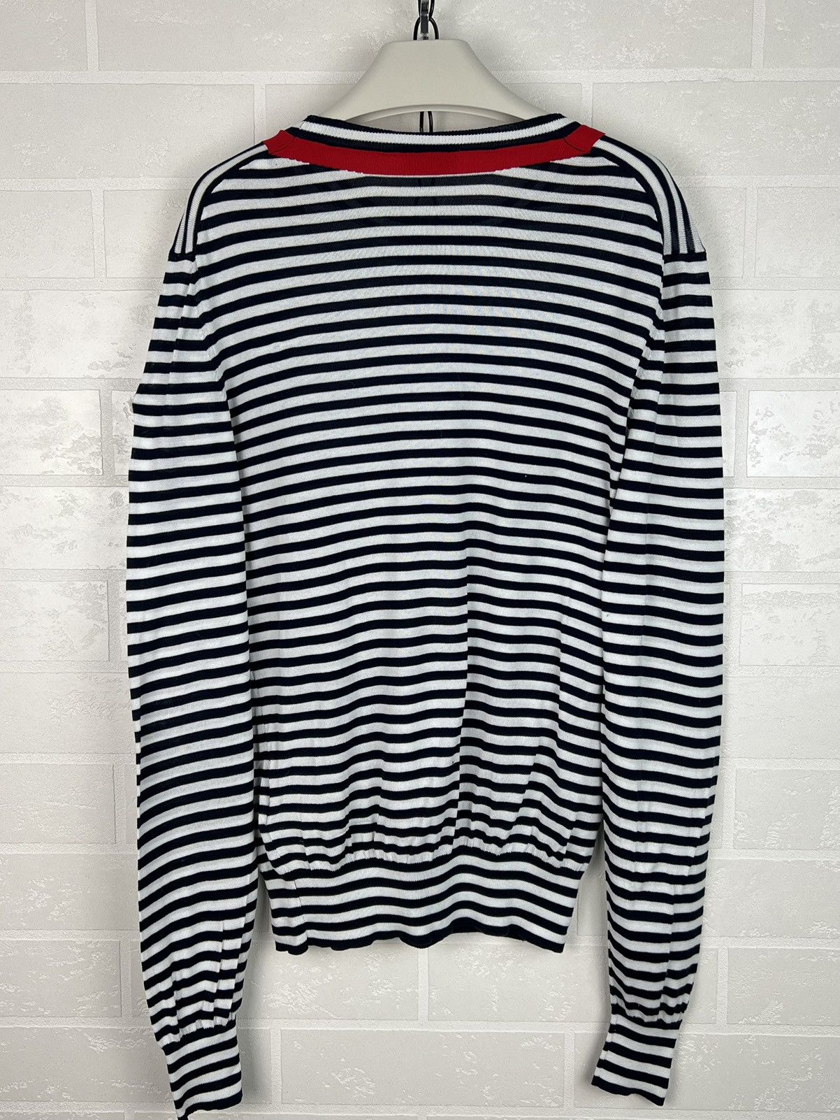 Moncler MONCLER Sweater Light Jumper Striped Cotton Patch Logo Men's Size US S / EU 44-46 / 1 - 14 Thumbnail