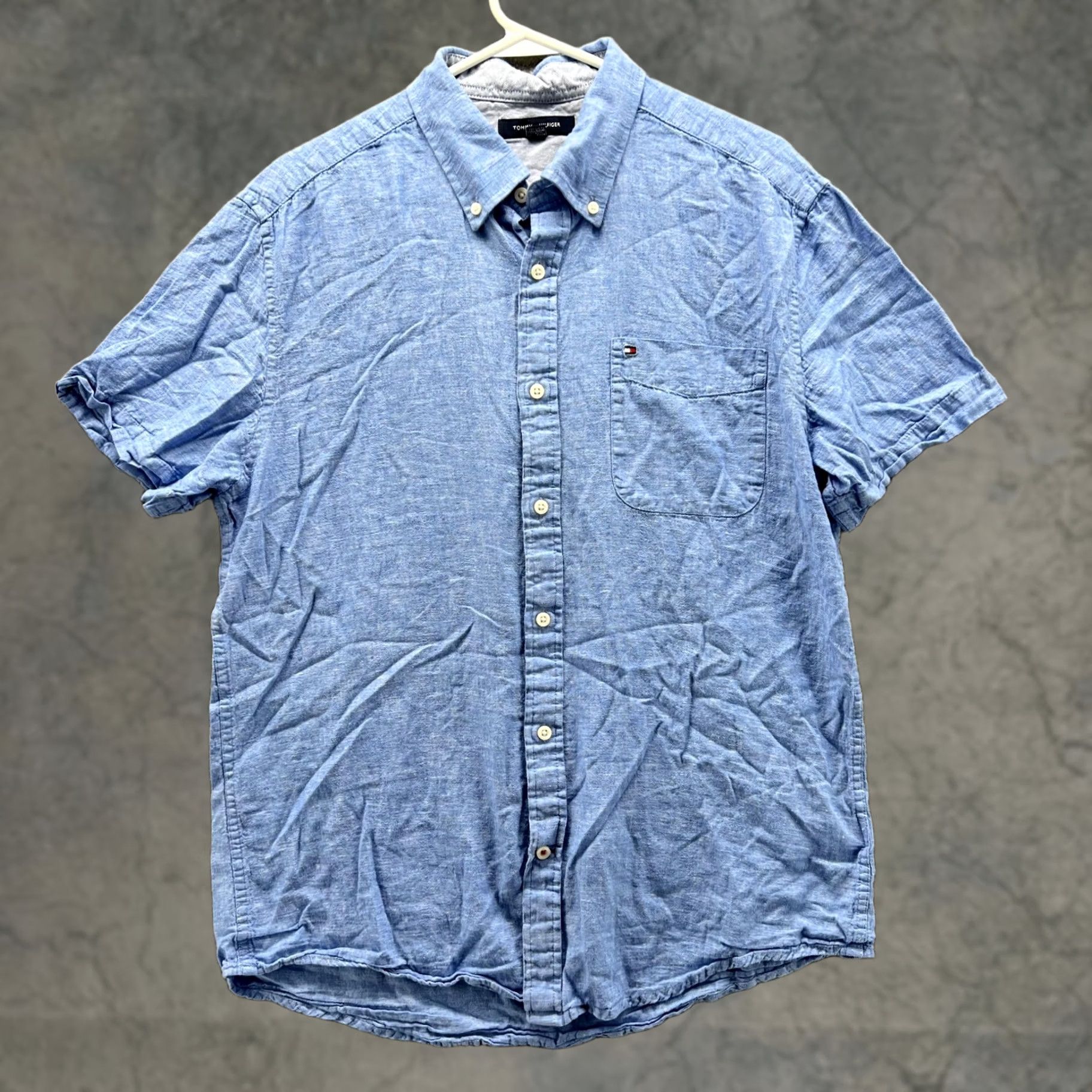 Tommy Hilfiger Tommy Hilfiger Shirt Mens L Blue Men Adult Light Casual Button Down Linen Dress Size US L / EU 52-54 / 3 - 1 Thumbnail