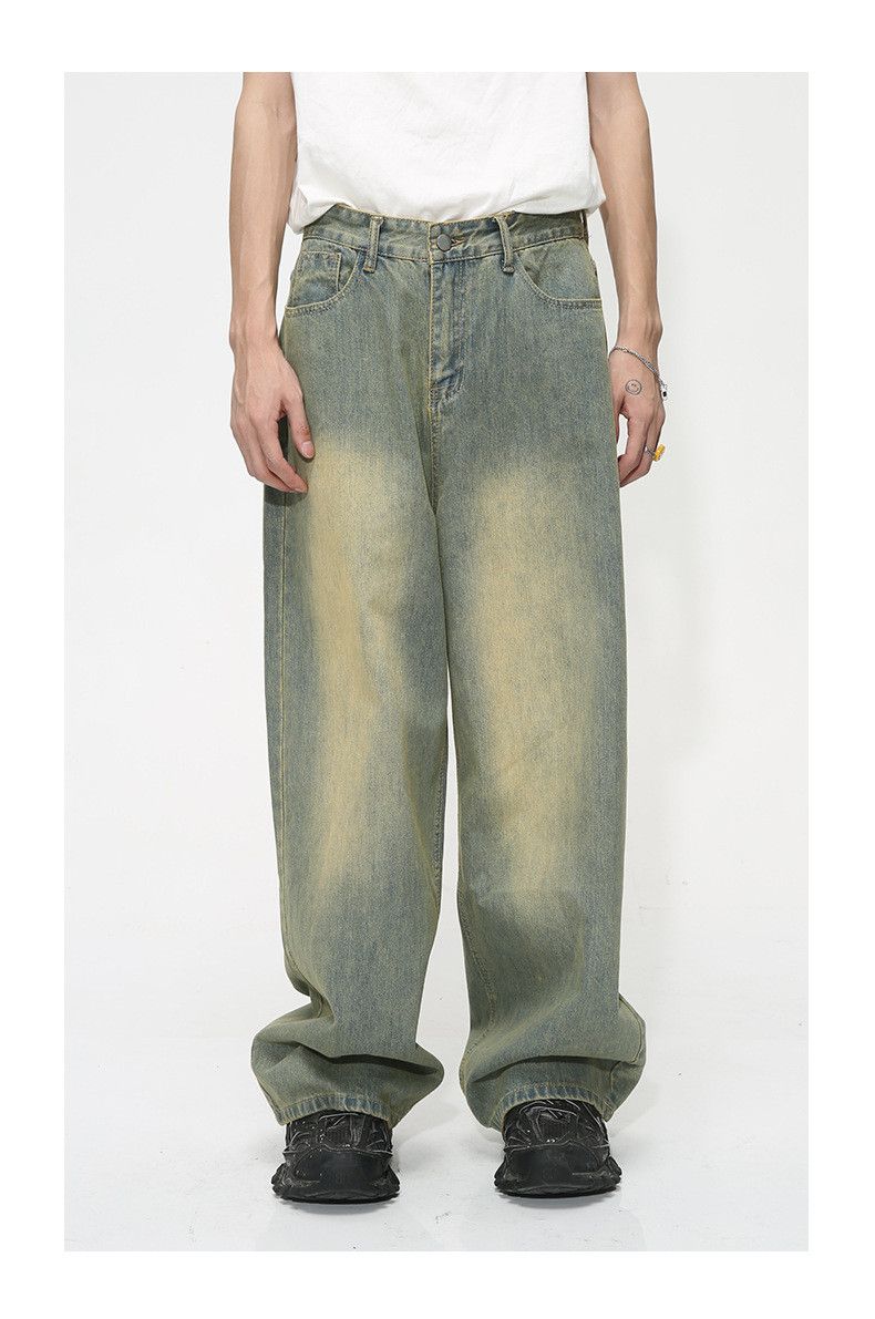 Japanese Brand Simple basic straight loose distressed jeans Size US 32 / EU 48 - 1 Thumbnail