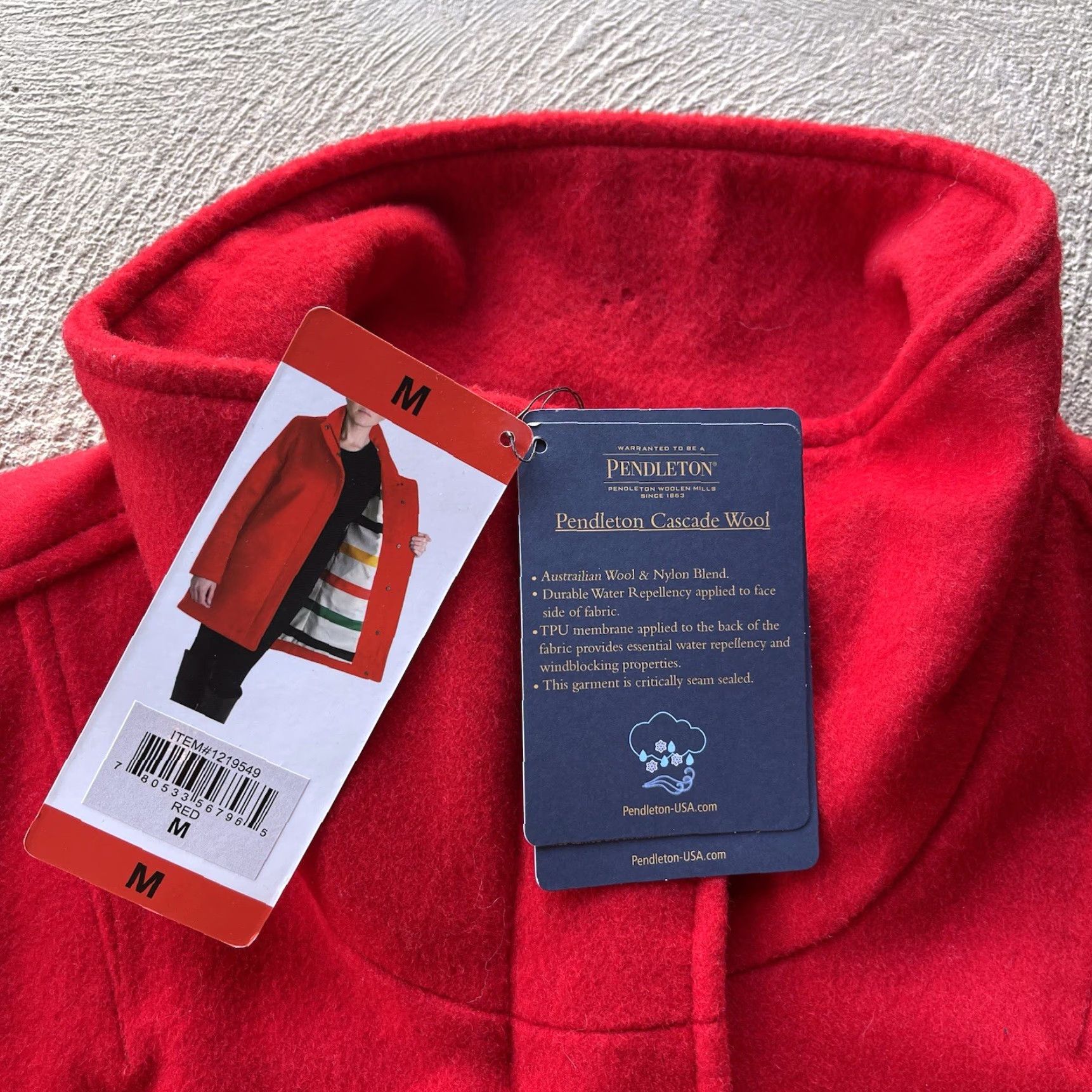 Pendleton Pendleton Jacket Womens Medium Red Cascade Wool Long Coat Zip Lined Pockets Casual Travel Workwear Capes & Coats Mens Women? Size M / US 6-8 / IT 42-44 - 4 Thumbnail