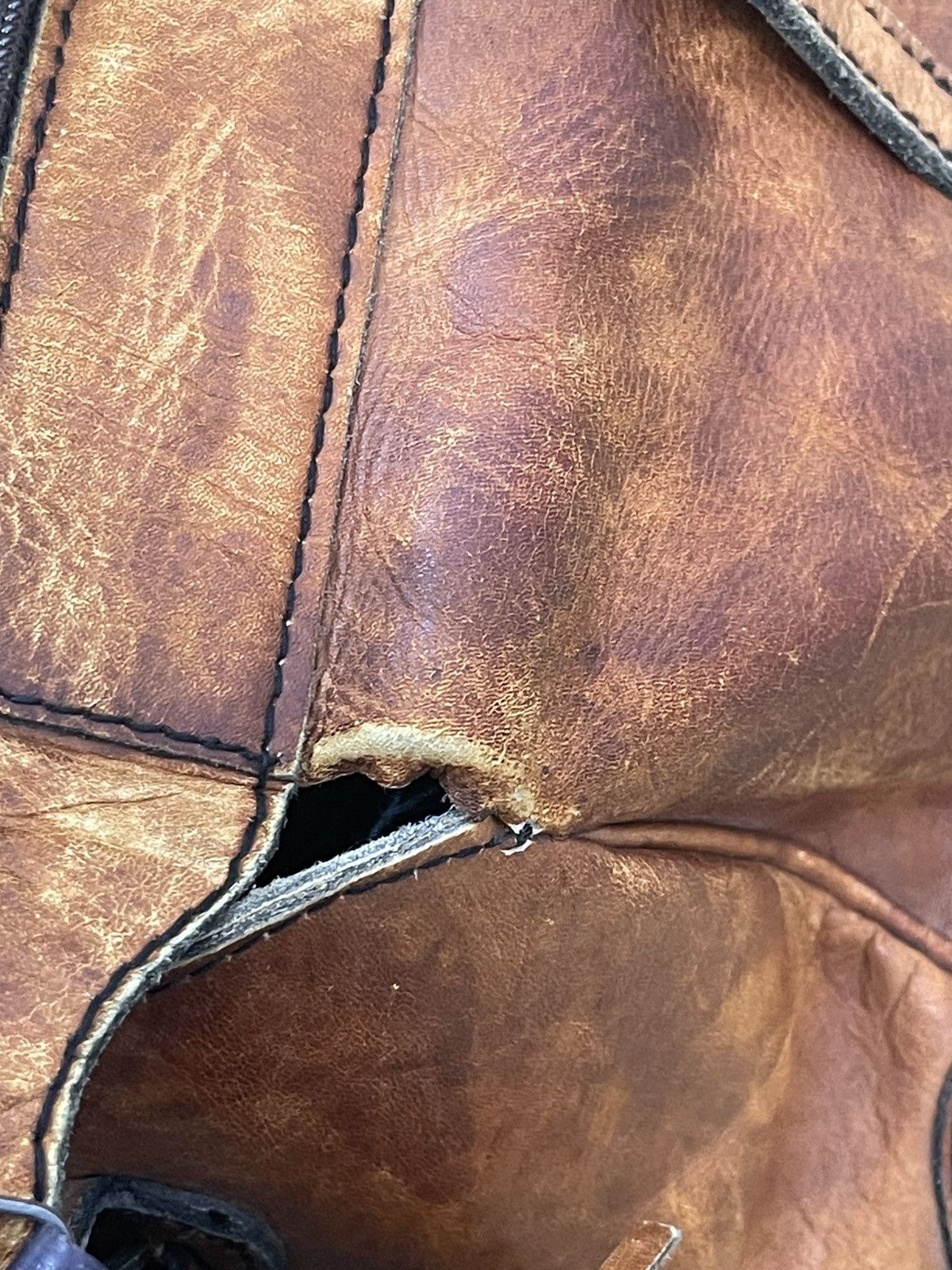 Japanese Brand Full Leather Patina Vtg Unknown Duffle Bag 1🟩 Size ONE SIZE - 19 Thumbnail