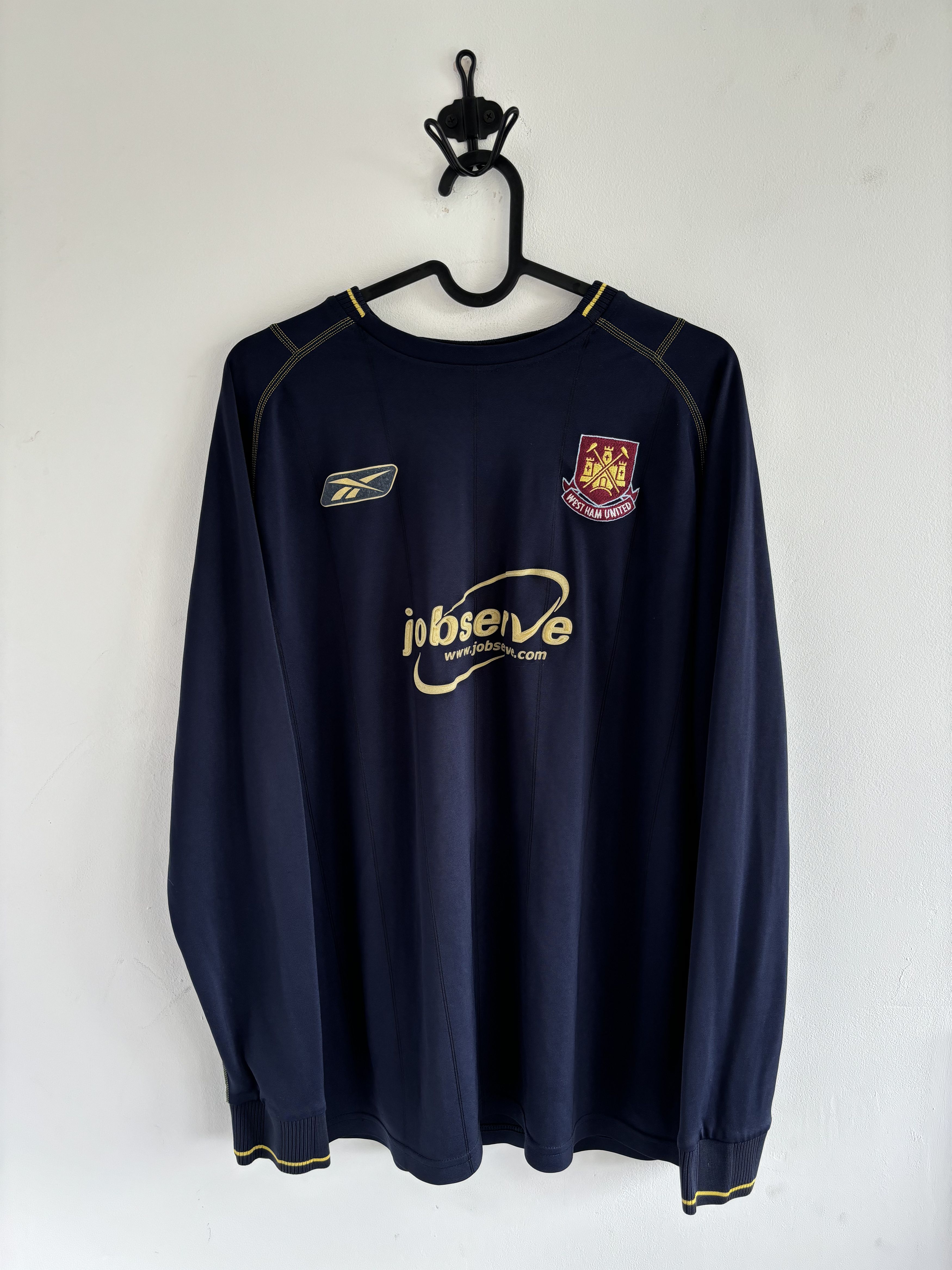 Reebok WEST HAM UNITED 2003/04 AWAY SOCCER JERSEY LONGSLEEVE REEBOK Size US XL / EU 56 / 4 - 1 Thumbnail
