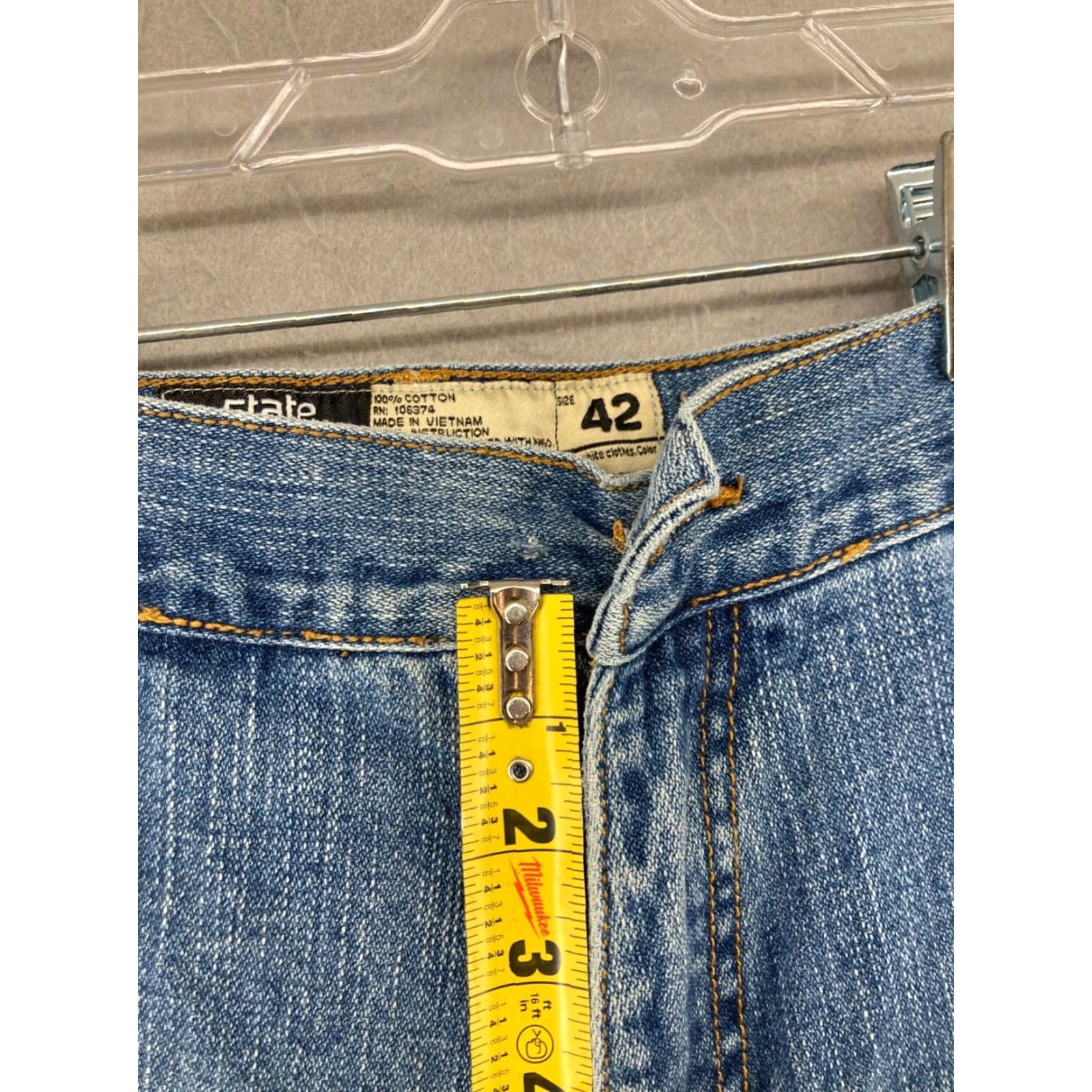 Vintage STATE PROPERTY Jeans 42 90s Vintage Relaxed Wide-Leg Denim Jeans Men 42 Blue 5-Pocket 90s Theme Mens Size US 42 / EU 58 - 7 Thumbnail