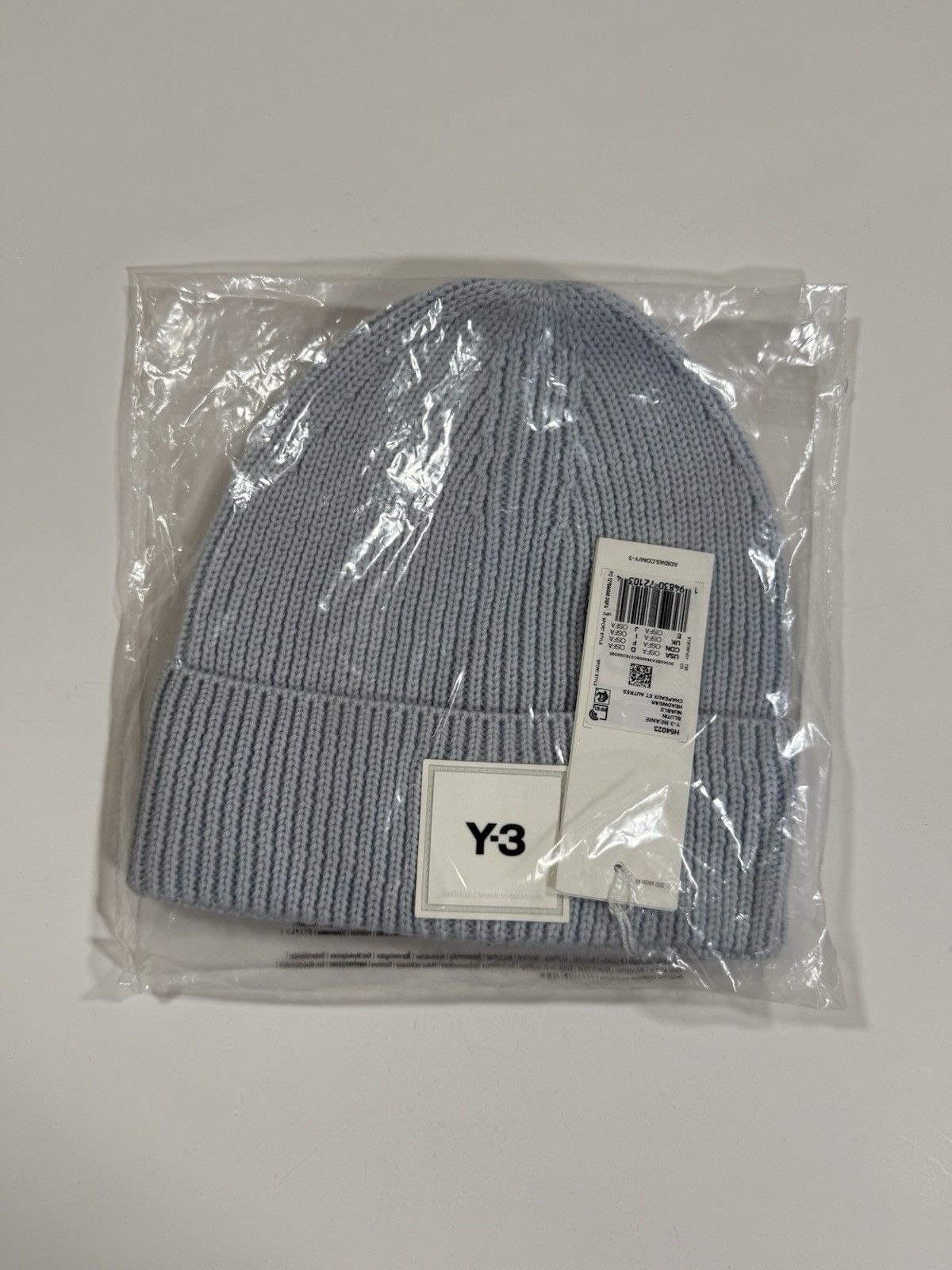Adidas × Y-3 Y-3 Yohji Yamamoto Beanie Adult Unisex One Size Bluetint NWT Size ONE SIZE - 7 Thumbnail
