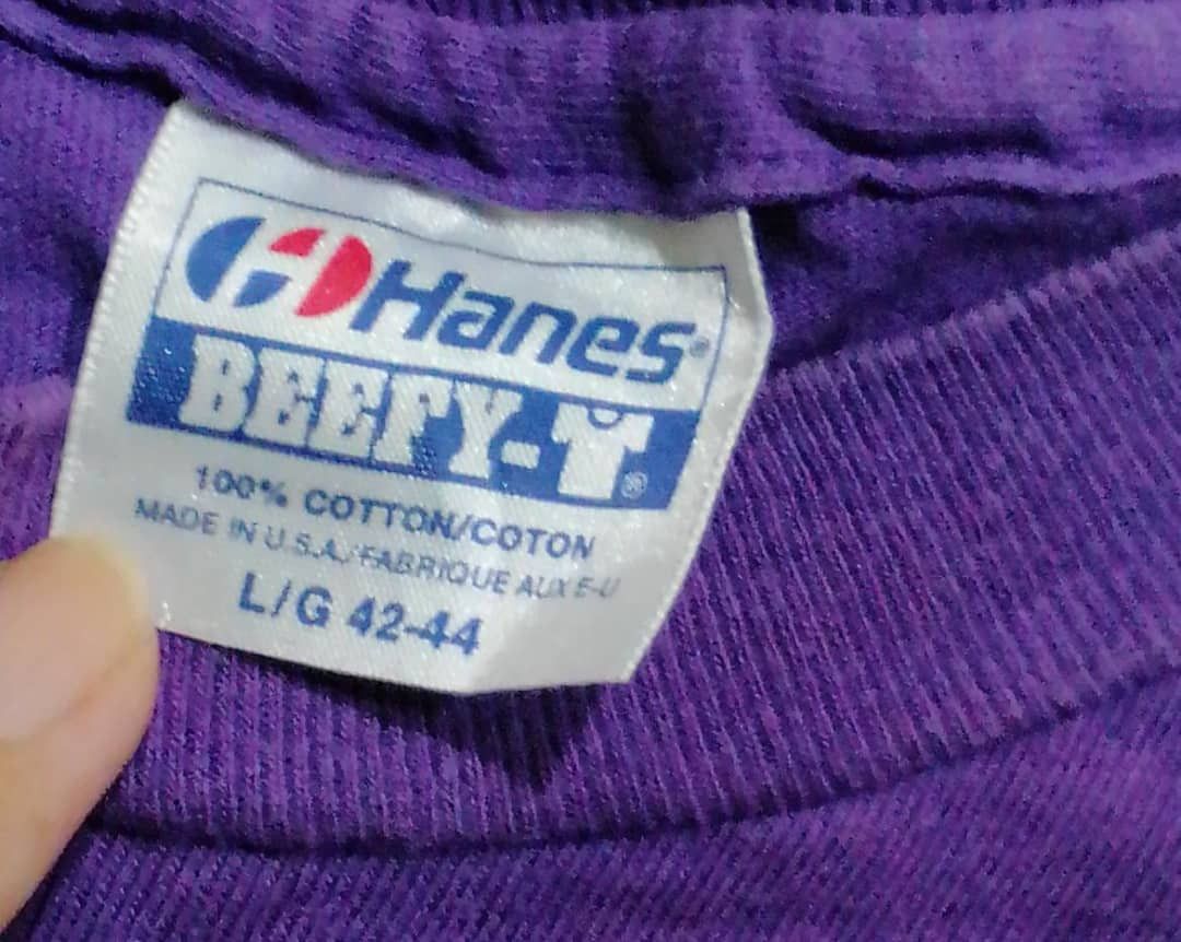 Vintage single stich 1991 Chicago purple Hanes Made in USA diport Size US L / EU 52-54 / 3 - 5 Thumbnail