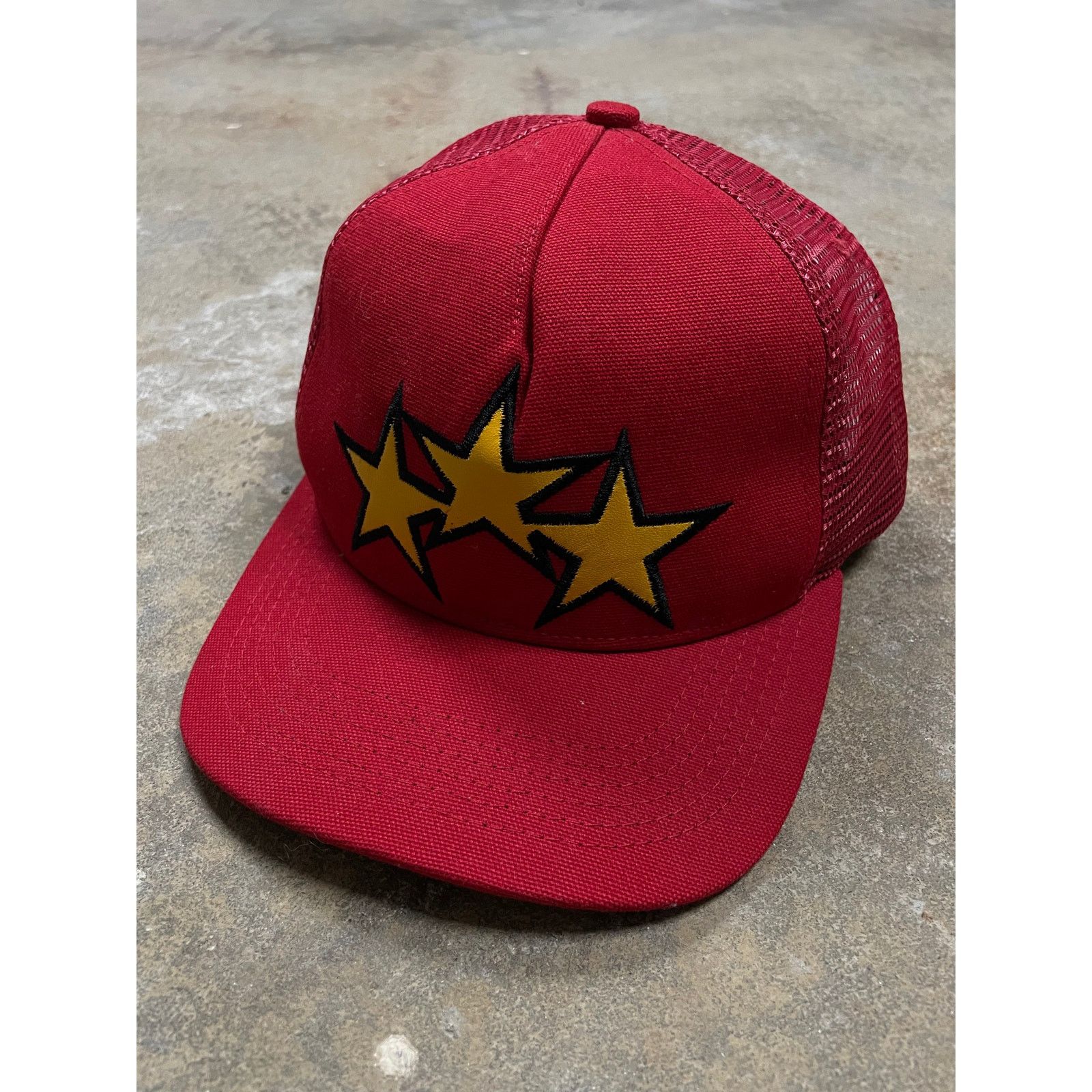 Amiri Amiri Three Star Hat Red Yellow Used OS Size ONE SIZE - 1 Thumbnail