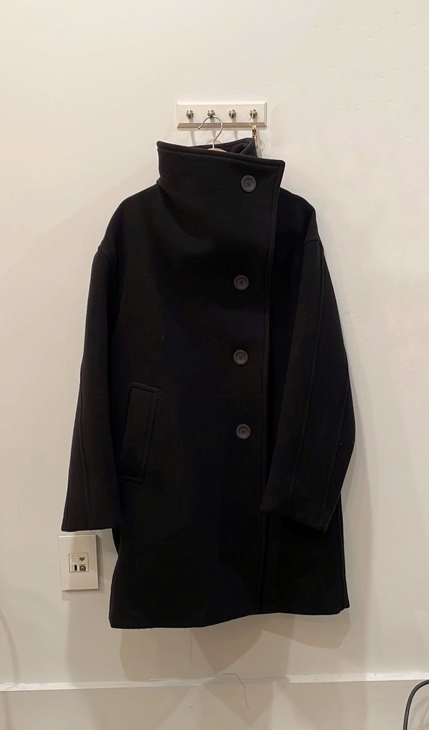 Acne Studios Acne Studios Black Funnel Coat Size XS / US 0-2 / IT 36-38 - 2 Thumbnail