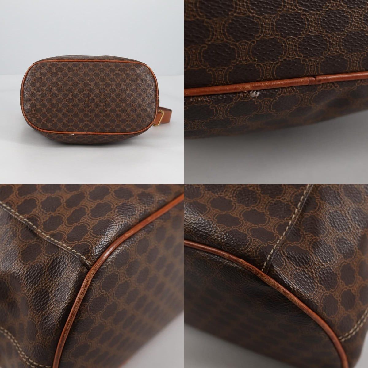 Celine CELINE Macadam Canvas Shoulder Bag Pvc Leather Brown Gold Size ONE SIZE - 10 Thumbnail