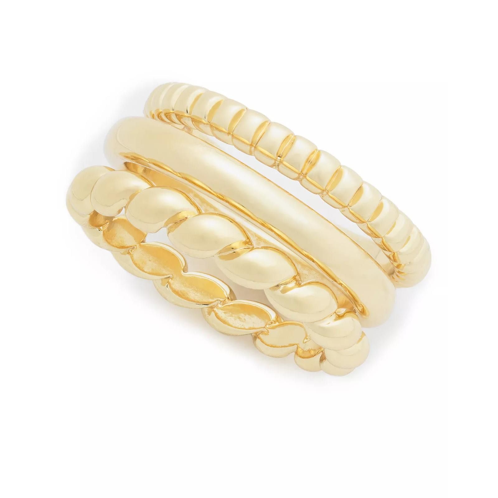 Other On 34th Gold-Tone 3-Pc. Set Twist Stack Rings Size ONE SIZE - 2 Thumbnail