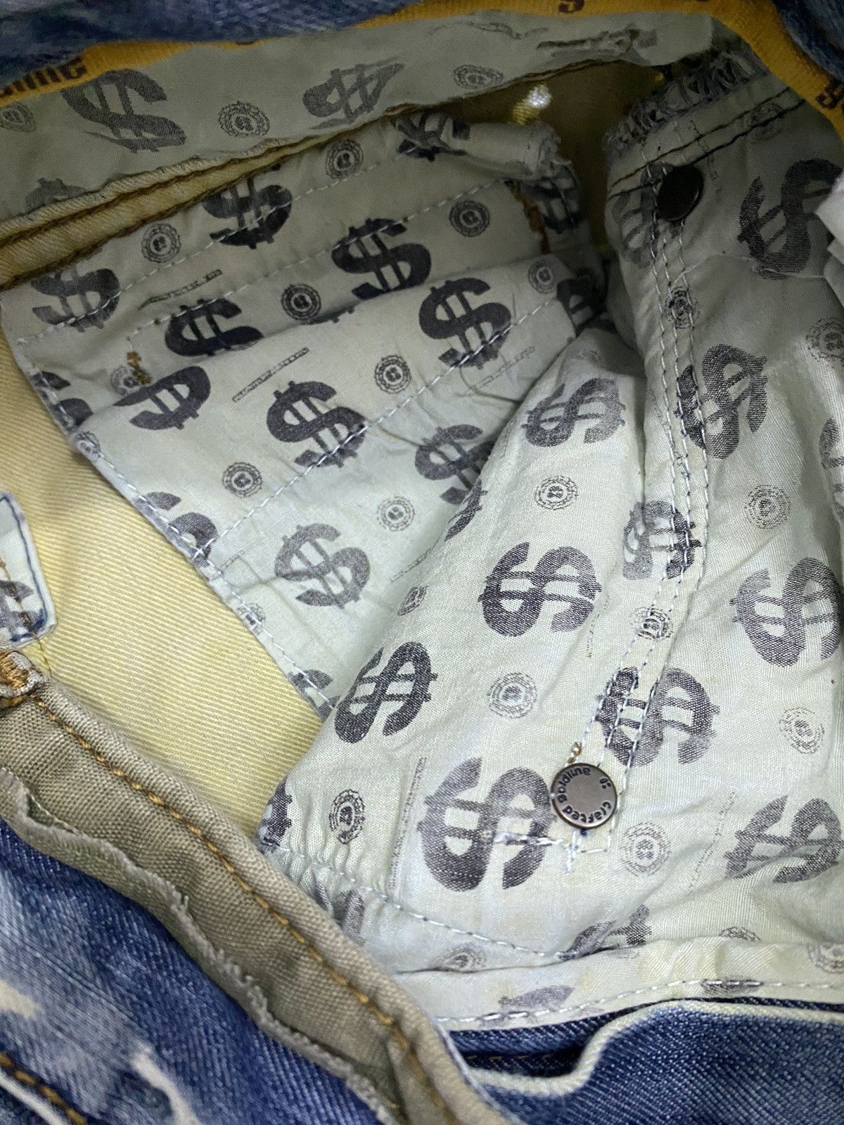 Kapital SICK🔥GOLDLINE DISTRESSED DENIM RARE UNDERCOVER STYLE DESIGN Size US 29 - 13 Thumbnail