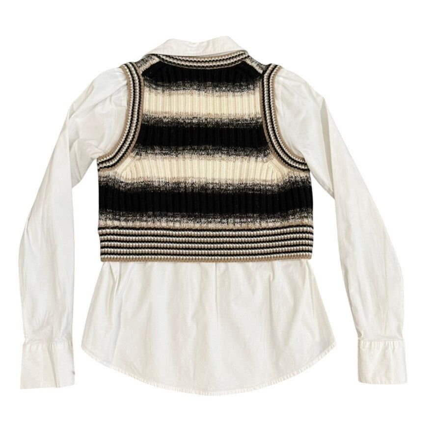 Veronica Beard Veronica Beard Spear Mixed Media Vest in White Multi, Size S Size S / US 4 / IT 40 - 7 Thumbnail