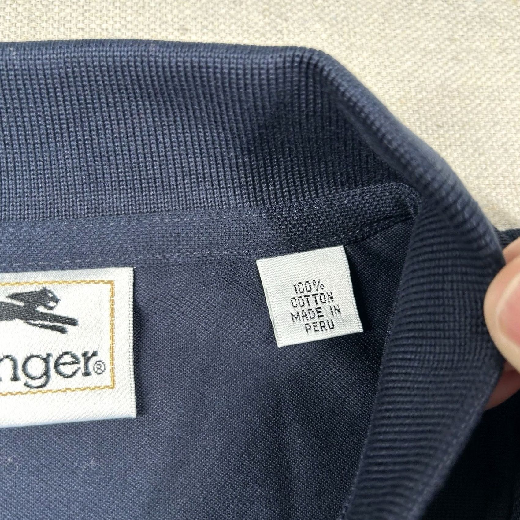Vintage VINTAGE Slazenger Mens L Golf Polo Shirt Navy Blue 100% Cotton Polo Style Preppy Sports Size US L / EU 52-54 / 3 - 5 Thumbnail