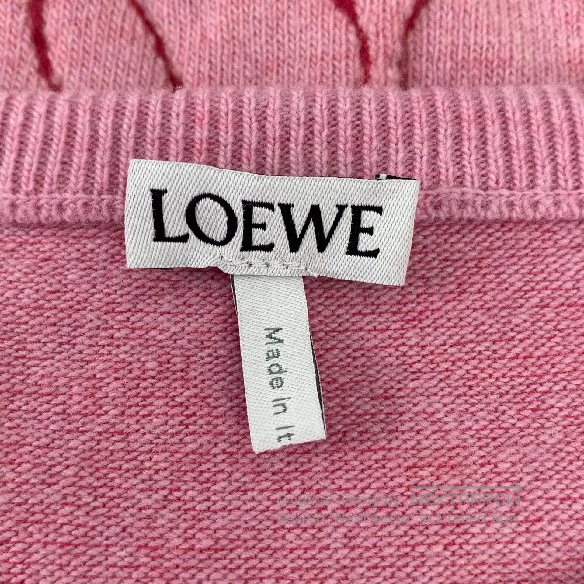 Loewe Loewe Pink Logo Wool Knit Sweater. Size US L / EU 52-54 / 3 - 5 Thumbnail