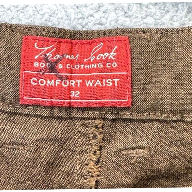 Denime Thomas Cook Jeans Mens 32 Tan Comfort Waist Straight Leg Denim Pants Logo Pocket Size US 32 / EU 48 - 4 Thumbnail