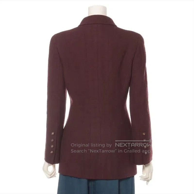Chanel Chanel Burgundy Cotton Blend Women's Cardigan . Size M / US 6-8 / IT 42-44 - 4 Thumbnail