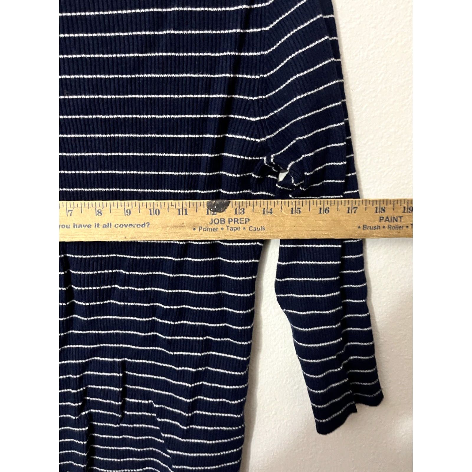 Vintage PILOSOPHY REPUBLIC Sweater Women Adult L Blue Striped V-Neck Long Sleeve Viscose Knit Size L / US 10 / IT 46 - 5 Thumbnail