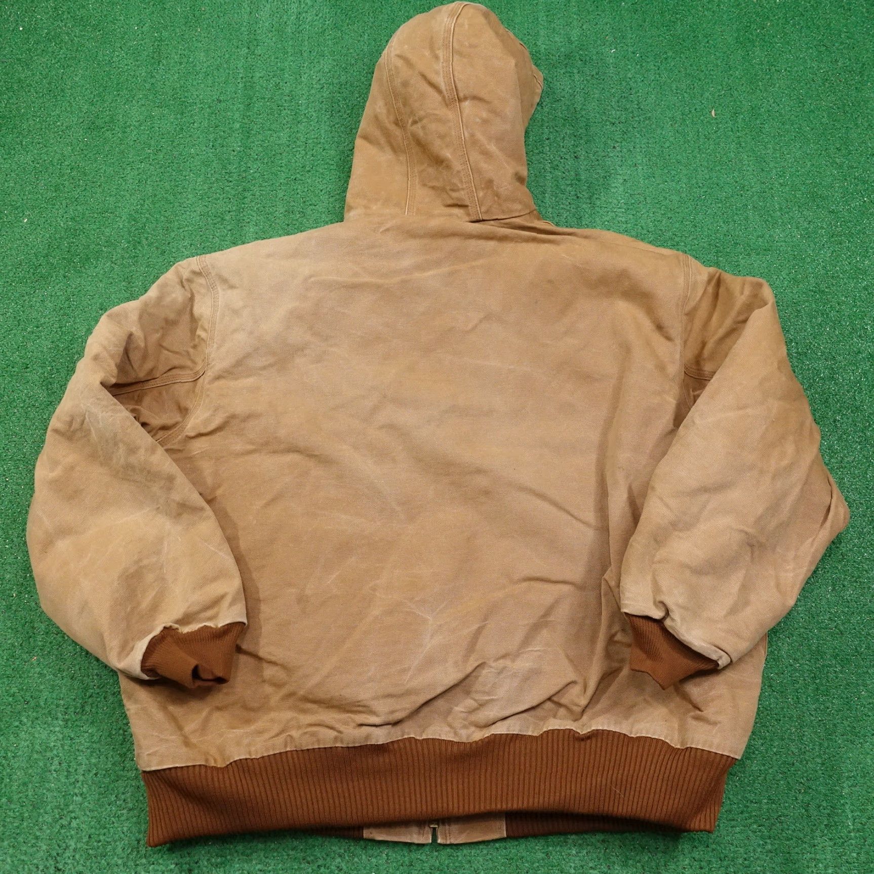 Vintage Carhartt J140 Brown Duck Canvas Hooded Jacket Adult 3XL Mens Casual