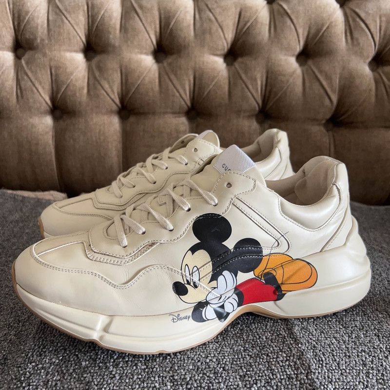Gucci Gucci Disney Rhyton Sneakers in Ivory White 0079 Size US 10.5 / EU 43-44 - 1 Thumbnail