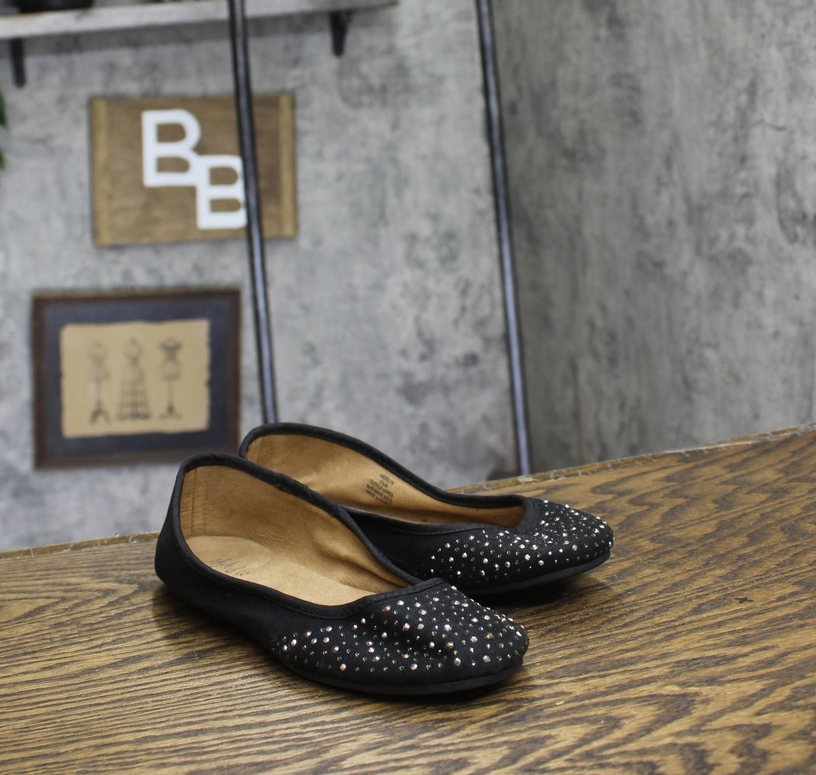 Style & Co Style And Co. Angelyn Rhinestone Flats 88527671 Black 5.5m Size US 5.5 / IT 35.5 - 1 Thumbnail