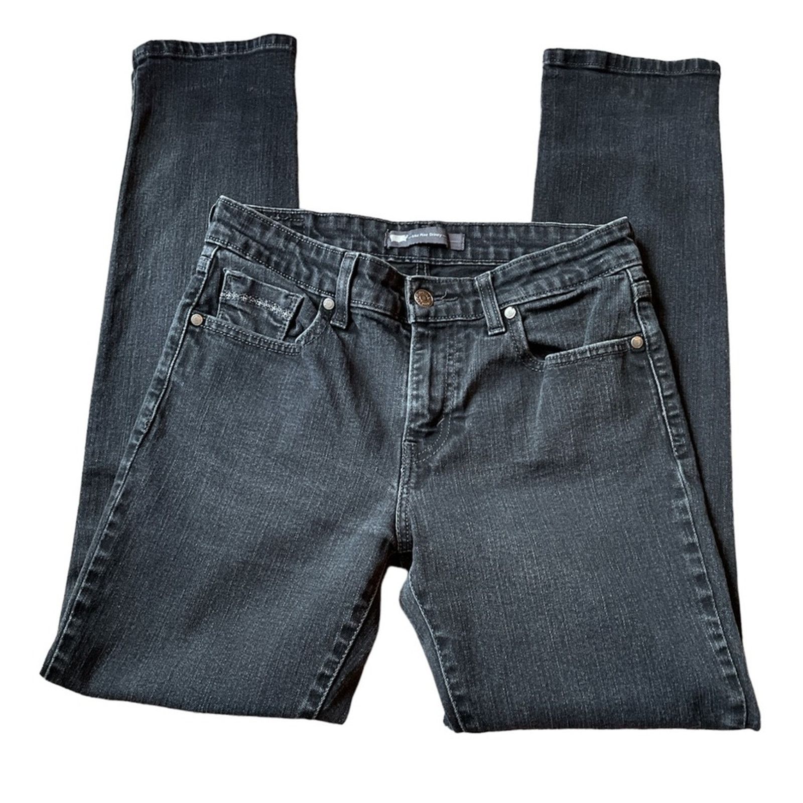 Levi's Levi's Silver Tab Black Mid Rise Skinny Denim Jeans size 6 Size 28" / US 6 / IT 42 - 9 Thumbnail