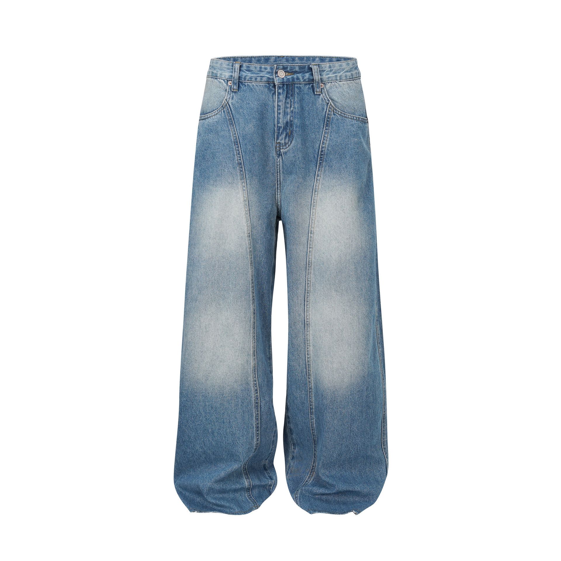 Japanese Brand × Jean High Street Washed Loose Wide Leg Scimitar Jeans Size US 32 / EU 48 - 1 Thumbnail