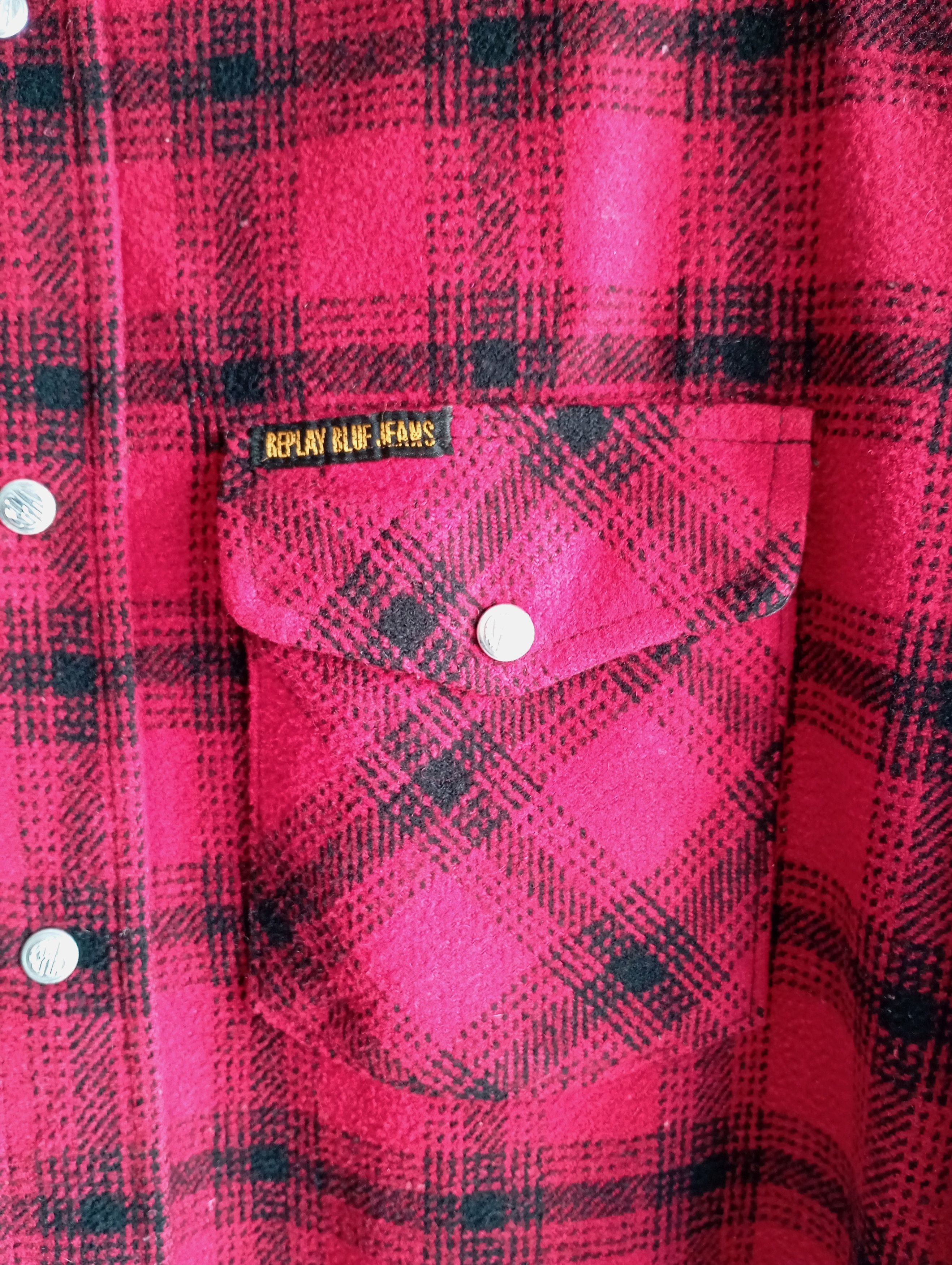 Replay × Vintage Replay 90s Italien Designer Flannel Chekered Shirt Size US XXL / EU 58 / 5 - 5 Thumbnail