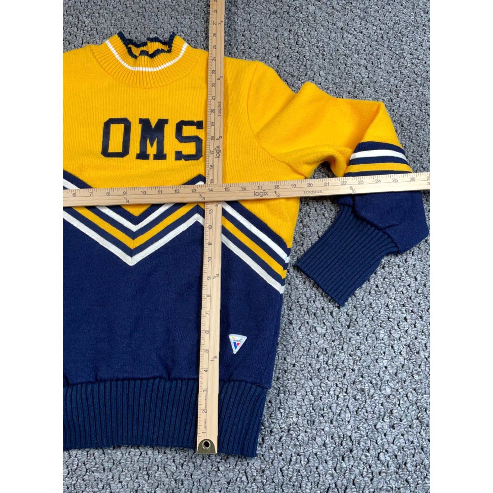 Vintage VINTAGE Varsity Sweater Shirt Women M Blue 80s 90s Preppy Retro Embroidered Knit Mock Neck Long Sleeve Pullover Casual USA Tag Size M / US 6-8 / IT 42-44 - 5 Thumbnail
