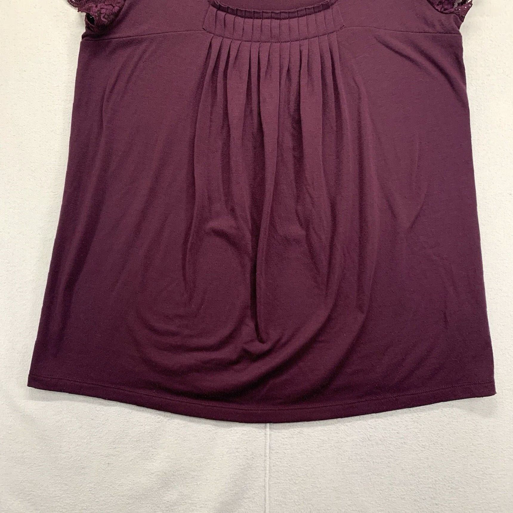 Vintage apt 9 stretch Blouse Women’s Top Medium Regular Size Red Vineyard Boat Neck Casual Shirt Size M / US 6-8 / IT 42-44 - 7 Thumbnail