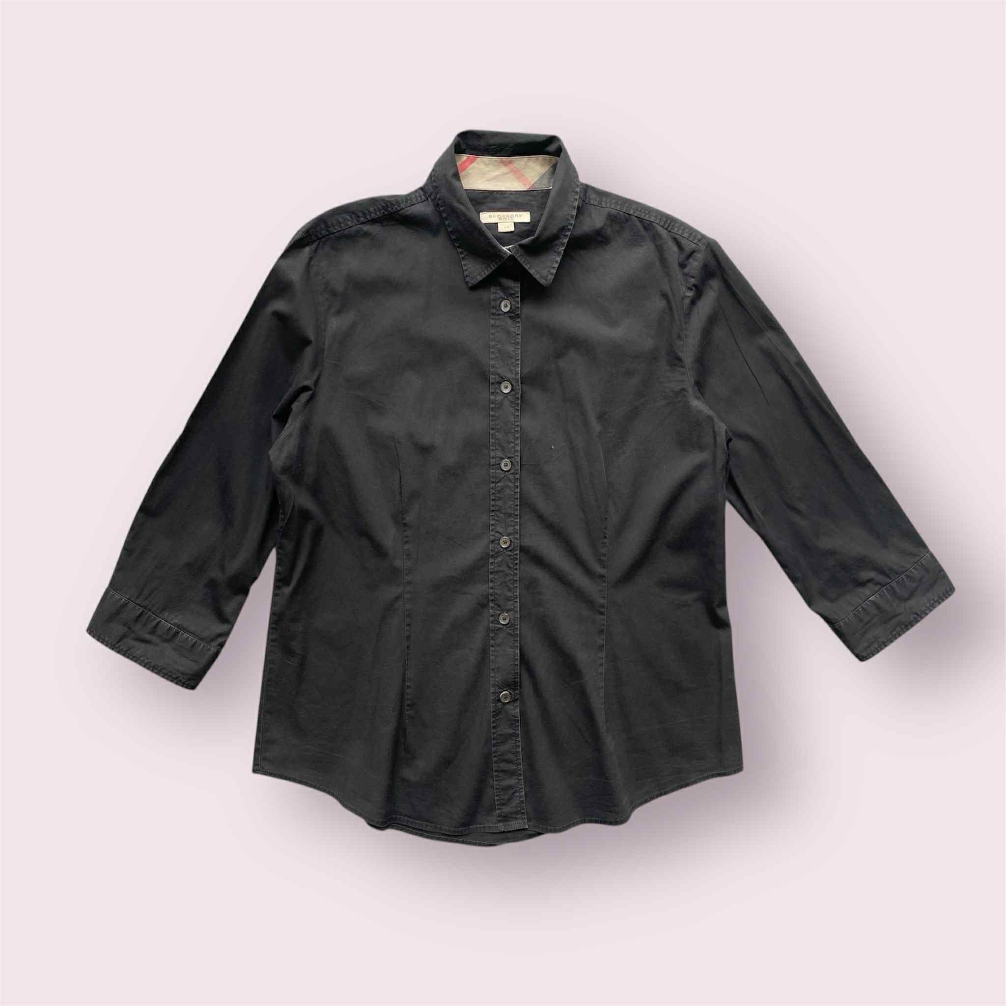 Burberry Burberry Brit Black Button Up Shirt Nova Check 3/4 Sleeve Size L / US 10 / IT 46 - 1 Thumbnail