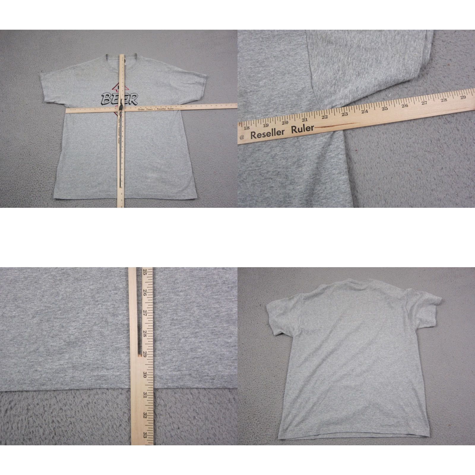 Fruit Of The Loom Vintage Fruit of the Loom Beer Shirt Mens XL Gray Graphic Print 90s Funny Embroidery Crew Neck Short Sleeve T-Shirt Size US XL / EU 56 / 4 - 8 Thumbnail
