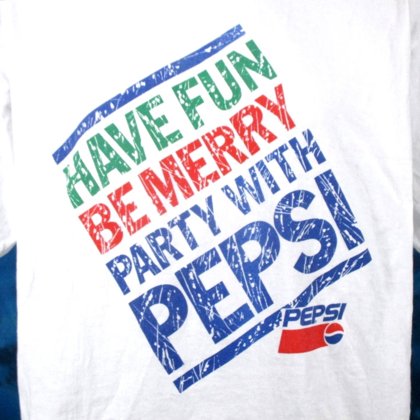 Fruit Of The Loom VINTAGE 80s PARTY WITH PEPSI HAVE FUN BE MERRY T-Shirt XL soda pop single stitch Mens Size US XL / EU 56 / 4 - 4 Thumbnail
