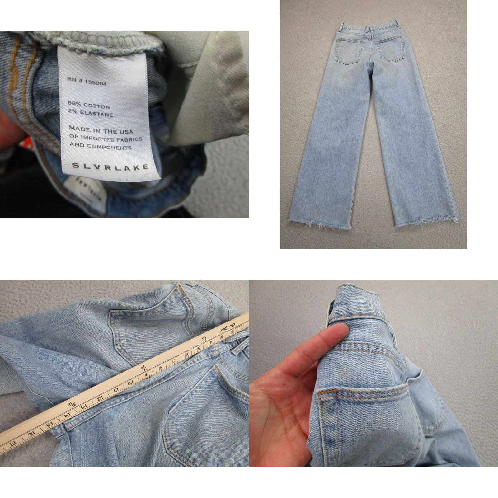 SLVRLAKE SLVRLAKE Grace Crop Jeans Womens 26 Light Wash High Rise Raw Hem Denim USA Size 26" / US 2 / IT 38 - 10 Thumbnail