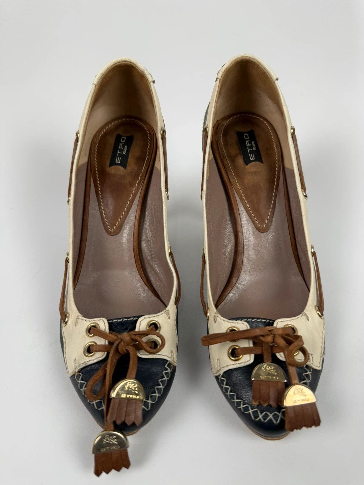 Etro Etro Milano Heels Top-Siders Leather size 39.5 Size US 9.5 / IT 39.5 - 2 Thumbnail