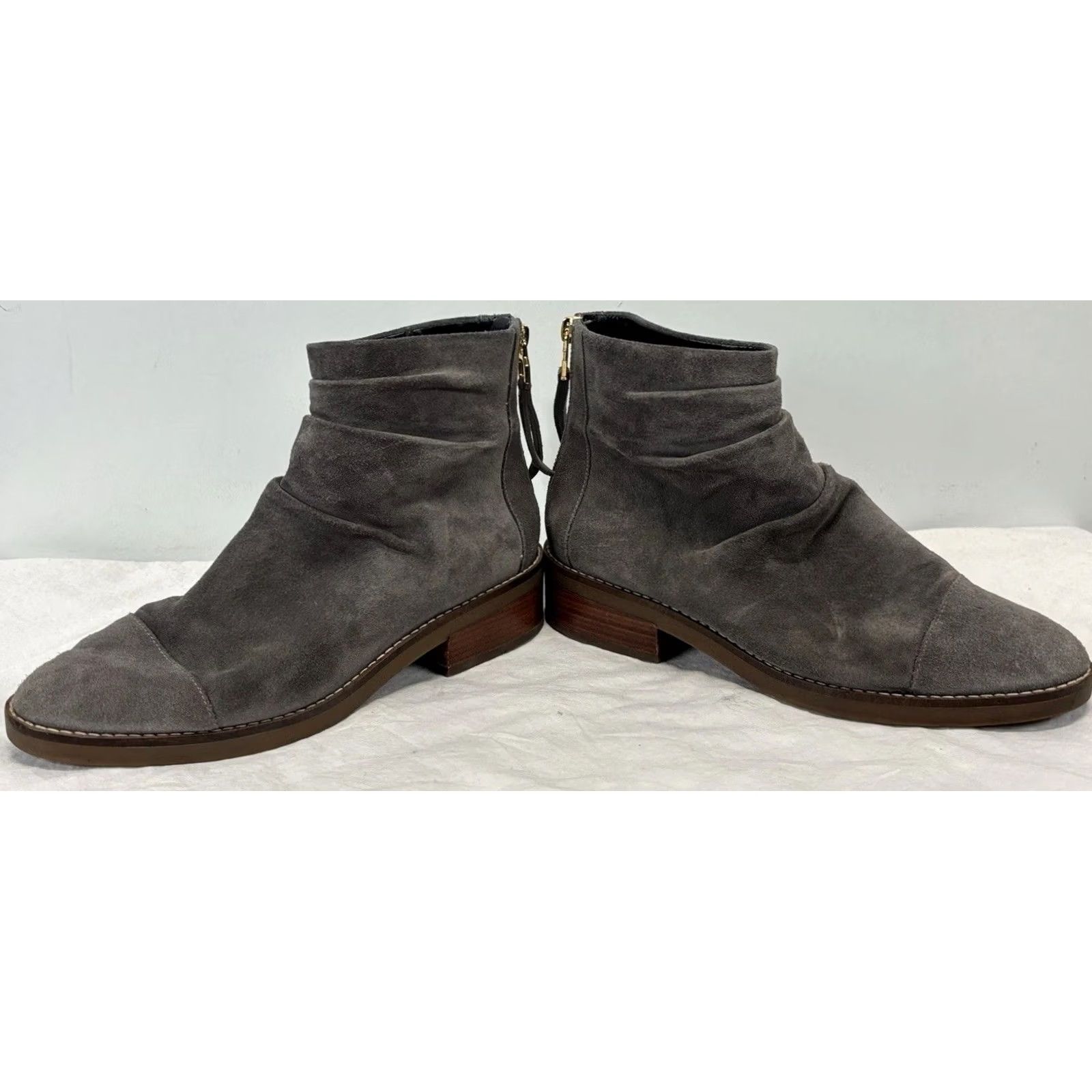Cole Haan Cole Haan Riona Suede Slouch Ankle Boots Back Zip Booties Women's 8.5B Grey Size US 9 / IT 39 - 2 Thumbnail