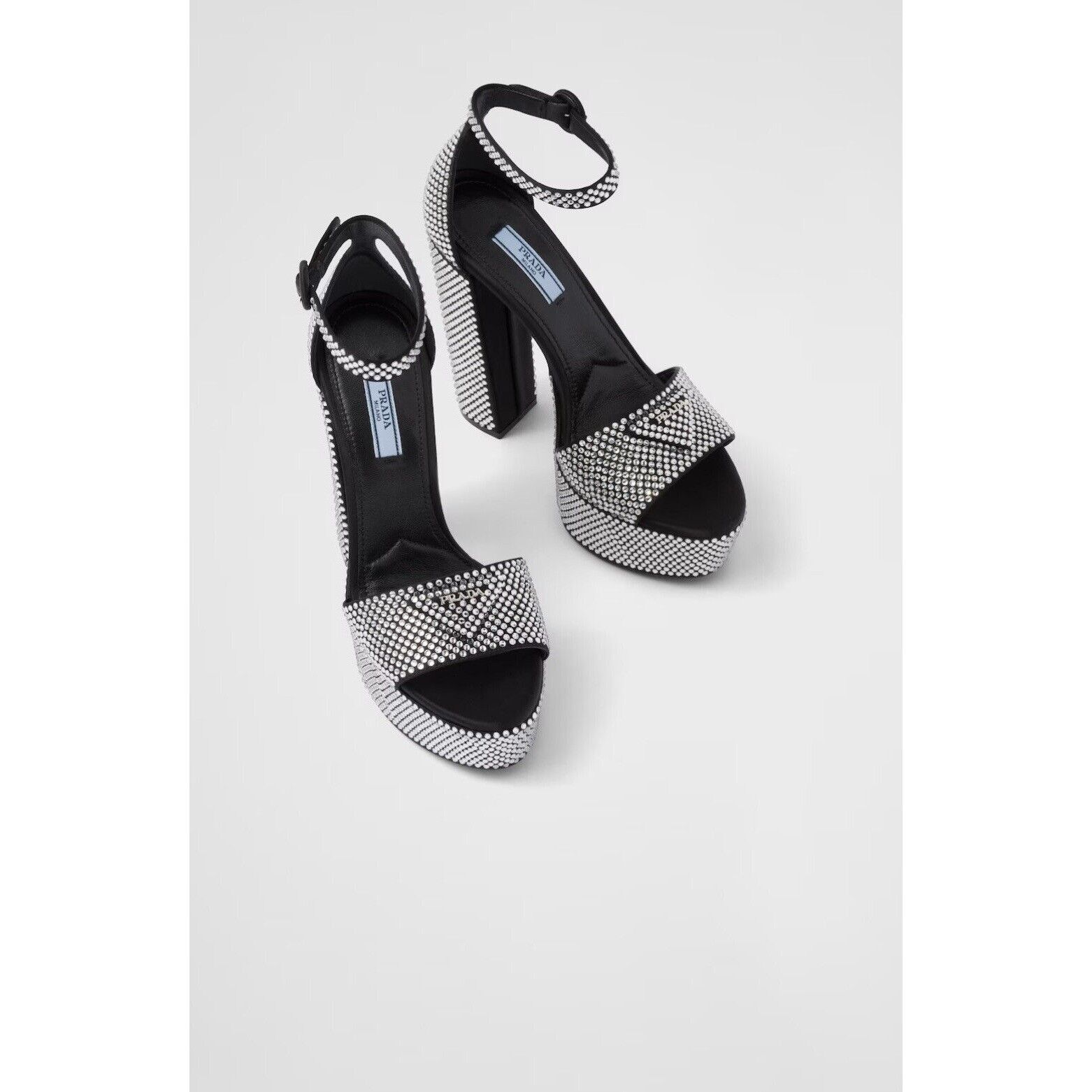 Prada Prada Satin platform sandals with crystals Size 38.5 New 100 Size US 8.5 / IT 38.5 - 4 Thumbnail