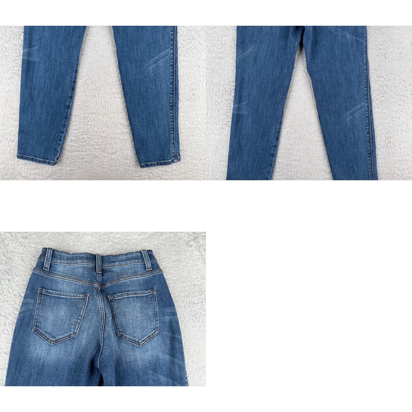 American Eagle Outfitters Ceros Jeans Womens 25 Blue Distressed Skinny Mid Rise Cotton Blend Zip 25x28 Jeans Size 42" / US 20 - 10 Thumbnail