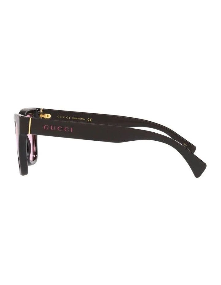 Gucci New Gucci GG1133S 003 Black Frame with Pink Lenses & Logo Size ONE SIZE - 4 Thumbnail