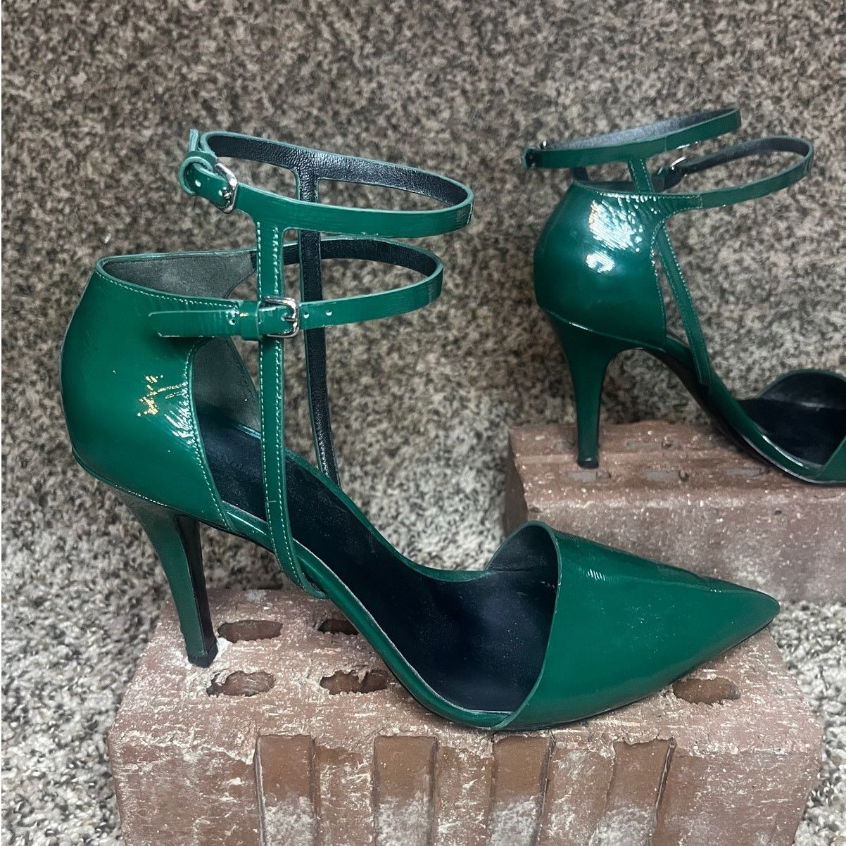Alexander Wang Alexander Wang Emma Patent Ankle Strap Pump Green 40.5 Size US 9.5 / IT 39.5 - 5 Thumbnail