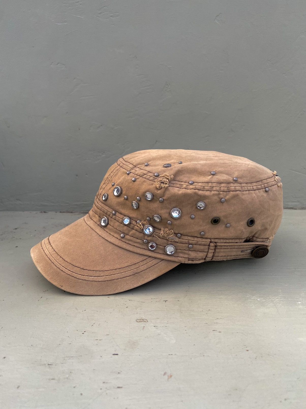 If Six Was Nine 2000s diamond studded patrol hat Size ONE SIZE - 1 Thumbnail