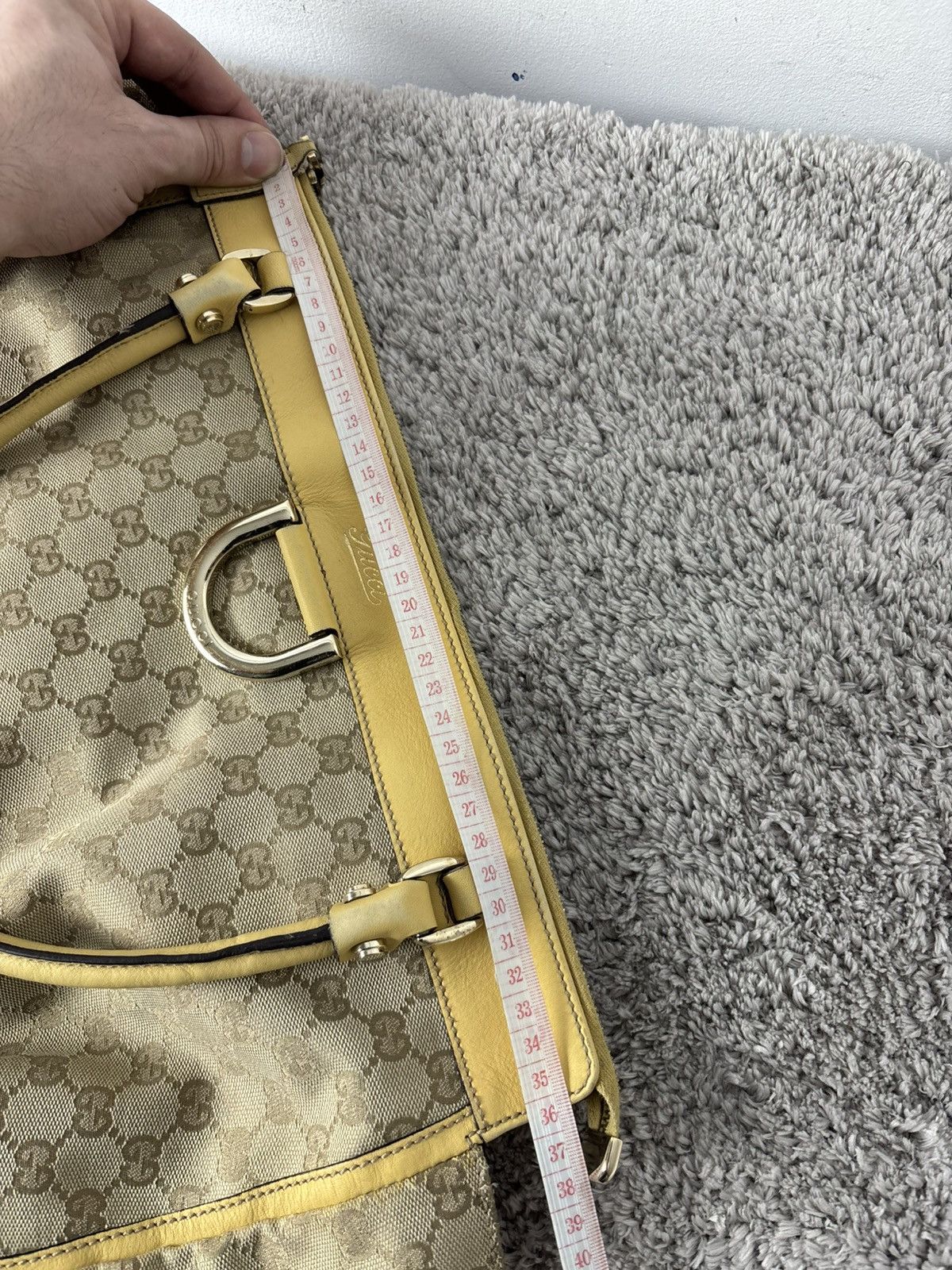 Gucci GUCCI GG Canvas Tote Bag Beige Gold Auth th540 Golden boston Size ONE SIZE - 22 Thumbnail