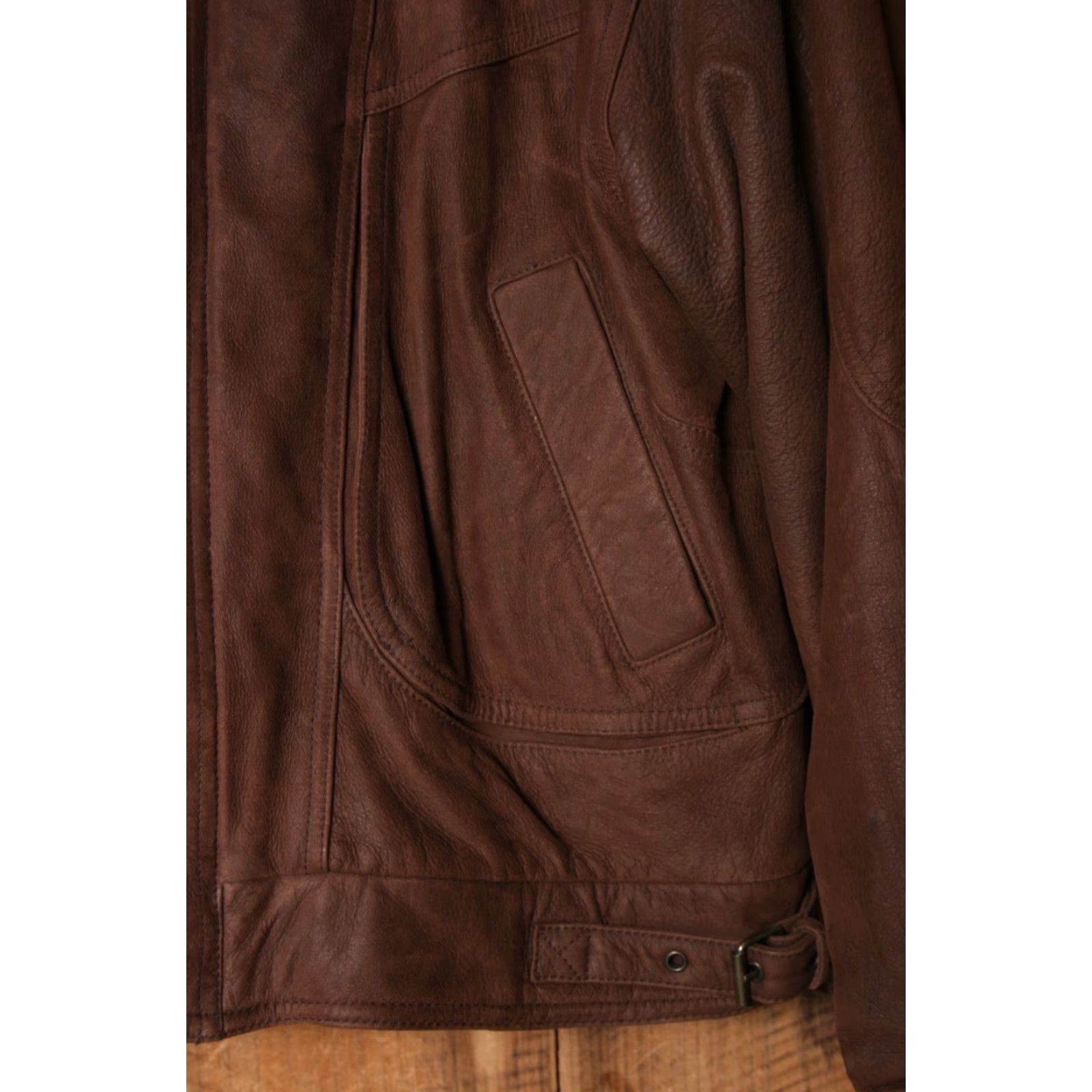 Vintage VINTAGE Wilsons Adventure Bound Leather Jacket Bomber Jacket w/ Zip-Out Liner Sz. L Brown Men Size US L / EU 52-54 / 3 - 4 Thumbnail