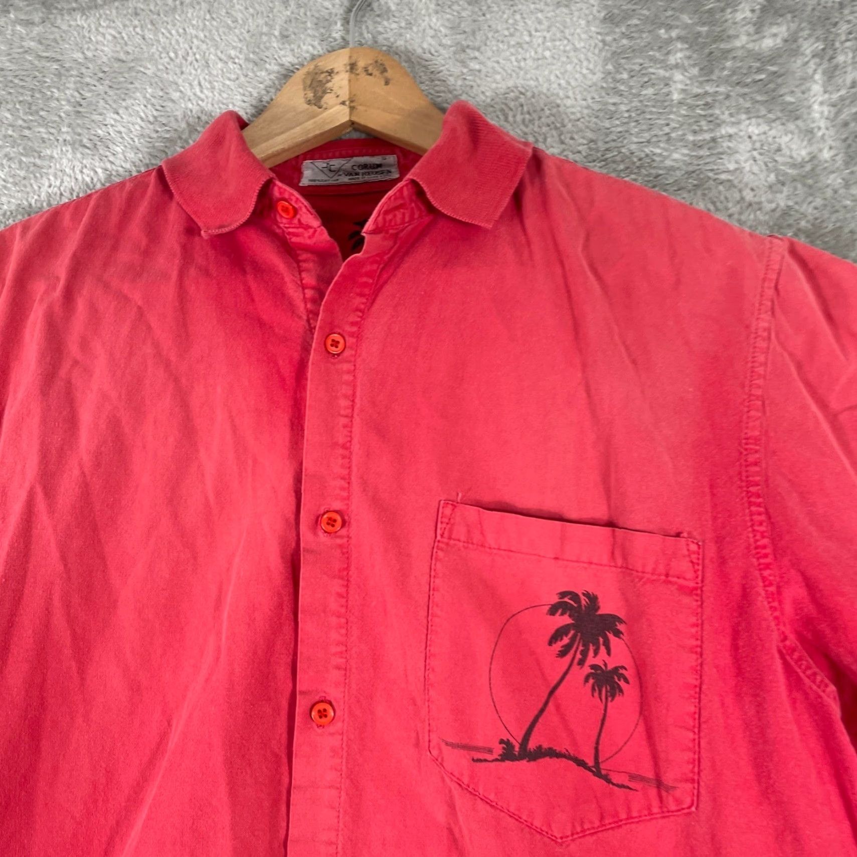 Van Heusen VINTAGE Van Heusen Corum Shirt Mens S Red Palm Tree Sunset Graphic Beach 90s Tropical Casual Mens Shirt Size US S / EU 44-46 / 1 - 4 Thumbnail