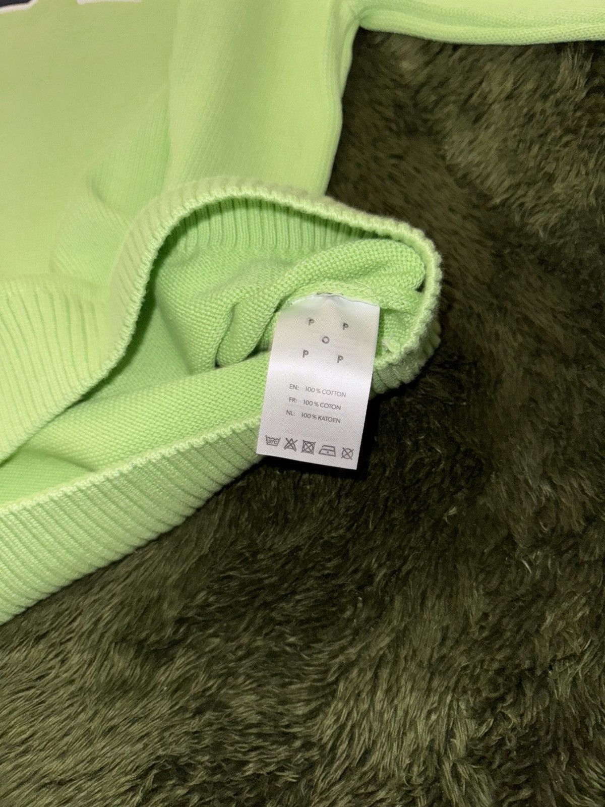 Pop Trading Company [L] POP Trading Company Arch Logo Relaxed Fit Sweater Lime Size US L / EU 52-54 / 3 - 7 Thumbnail