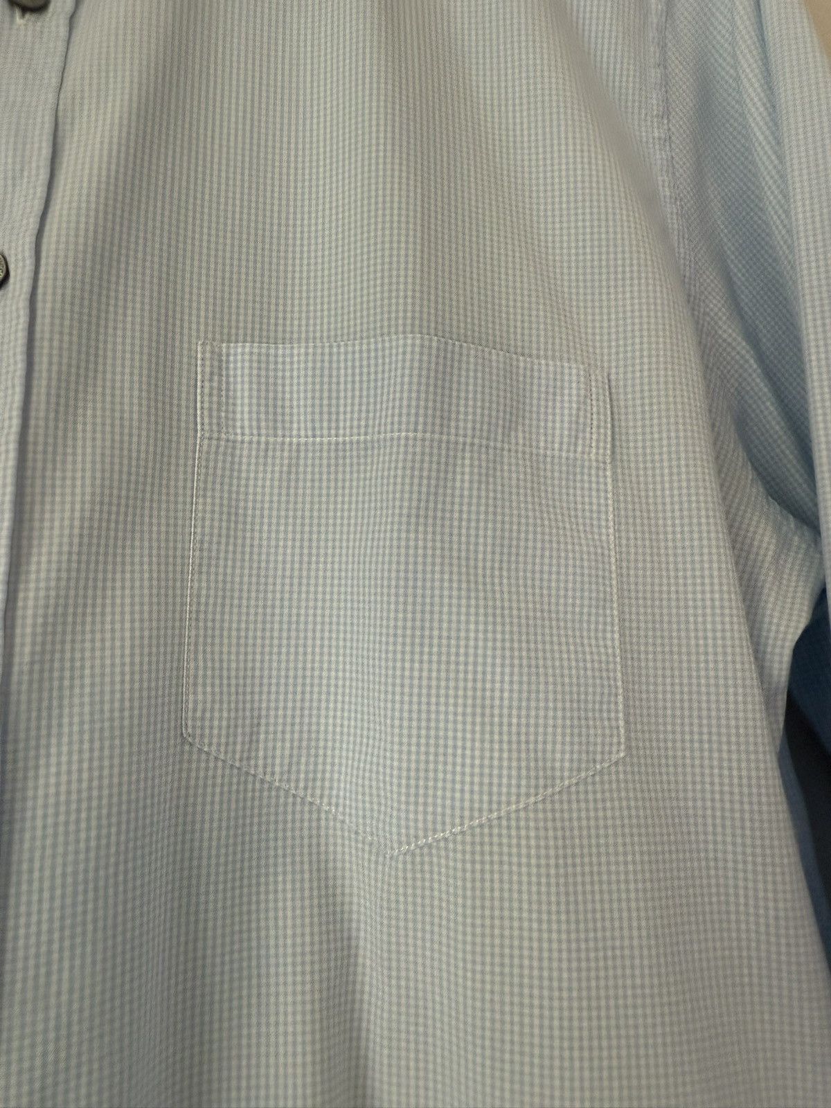 Gucci Light Blue Micro-Gingham Shirt with Striped Collar Size US M / EU 48-50 / 2 - 5 Thumbnail